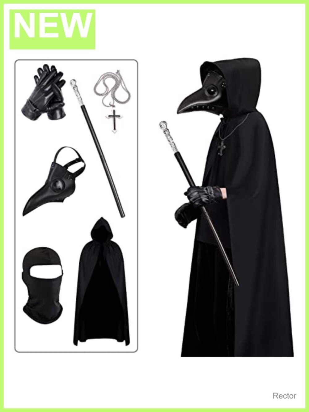 Plague Doctor Mask Steampunk PU Leather Halloween Costume